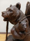 Antique Black Forest Carved Wood Hiking Bear Carrying Cub Liquor Holder