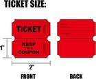 Dnb 4000 Pairs Raffle Tickets - 4 Color Set Of 1000 2 X 2 Inch 50 50 Double Roll