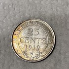 1919 Newfoundland 25 Cents Silver Coin Pre-confederation King George V
