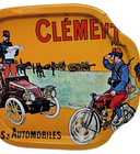 Action Clement Cycles   Automobiles Of Paris Tin Tray Made In Hong Kong