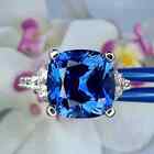 4 40 Ct Real Natural Sapphire Diamond Engagement Ring 14k Real White Gold Size 7