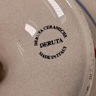 Deruta Italy Ceramic Cake Stand Pedestal Plate Hand Painted Floral Scalloped