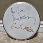 Paul And Linda Mccartney Hand Signed Mini Drum Skin -autographed -hologram 