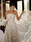 Strapless Wedding Dress Featuring Stunning Lace Appliques A-line Bridal Gown