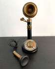 Antique Handmade Brass Phone Candlestick Telephone Rotary Dial Vintage Home Deco