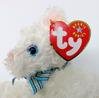 Ty Beanie Baby Starlett White Cat  6 5 Inch  Mint With Mint Tags   Tag Protector