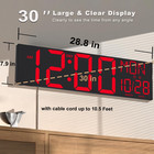 30  Oversize Digital Wall Clock  Extra Large Led Wall Clock With Remote  Giant D