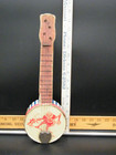 Vintage 1920 s Toy Banjo Tin Litho With Clown   Dog Smoking Pipe
