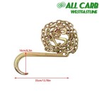 4pcs Mini J-hook Traction Strap G80  5 16in 6ft Working Load 4700lbs Yellow