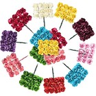 132 Pcs Artificial Mini Rose Fake Mixed Color Paper Flower Handmade - Small