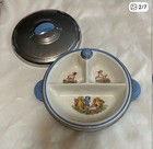 Vintage Ceramic Nursery Rhyme Child s baby Dish - Blue silver