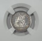Ngc Authentic 1856 Liberty Seated Half Dime Unc Details Silver 5c   Looks Gem Bu