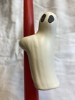 Two  Vintage Halloween Ghost Candle Holders Huggers Ceramic   