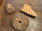 Set Of 3 Wood Mold Foundry Pattern Antique Industrial Machinery Wooden Gear Cogs