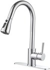 Kitchen Sink Faucet Brushed Nickel Single Handle Swivel Pull Down Sprayer Mixer