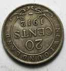 1912 Canada Newfoundland 20 Cents Silver Coin Km  15 Low Mintage