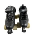 Riedell Dart Quad Roller Derby Speed Skates Black With White Wheels Size 6   Bag