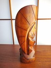 Vintage Hawaii Tiki Wood Carving Art Amulet Tall 10  Used