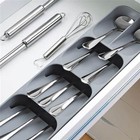 Drawer Cutlery Organizer Tray Kitchen Storage Holder Rack For Cutlery- Gray