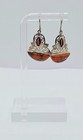 Sterling Silver Pti 925 Nepal Dangle Earrings Filigree   Orange Gemstone