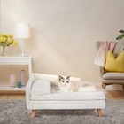 Pet Sofa Couch Bed Dog Cat Wooden Plush Soft Cushion Puppy Kitten Lounge 70 80cm