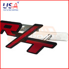 For Rt Grill Emblem R t Letter Car Metal Badge Red Black Front Grille Nameplate