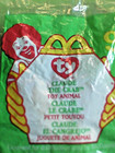 Ty Beanie Babies Claude The Crab New Sealed Mcdonald s Happy Meal Toy 1999