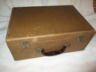 Antique Tweed Suitcase Train Carry-on Luggage 1930 Vintage Distressed Nice Case