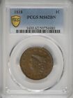 1818 Large Cent  Coronet Head  Neat Obverse Die Cracks Pcgs Ms62 Bn   Newcome 10