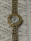 Vintage Xanady Quartz Women   s Watch Gold Tone Rhinestone Crystal Bracelet 