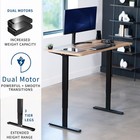 Vivo Electric 55  X 28  Stand Up Desk  Reclaimed Wood Table Top  Black Frame