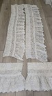 Vtg Lace Ruffled Floral Valances 48  8 5  Drop Set Of 4 Country Cottage Vguc