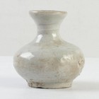Korean Art Joseon Dynasty Goryeo White Porcelain Sand Base Vase Small Jar