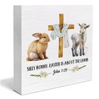 Christian Desk Decor Rustic John 1 29 Bible Verse Wooden Sign Easter Desk 