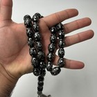 Rare Antique Black Coral Yusr Tasbih 90g Islamic Prayer Beads Misbaha Natural