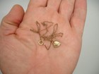 Old Antique Tiny 8 5mm Heart Necklace Mini Charm Pendant  5 Chain Links 12k G f 