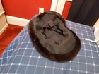 Vintage Real Mink Fur Hat Dark Brown Mahogany Women   s Winter Cap