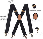 Mens Suspenders With 4 Swivel Hooks Adjustable Heavy Duty Braces