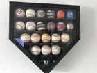21 Baseball Display Case Wall Cabinet Holder Shadow Box Lock Acrylic Door Rack