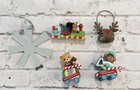 Mixed Lot Of 30 Vintage And More Christmas Ornaments Wood Resin Assortment