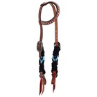 Showman Twilight Blue Mohair One Ear Horse Headstall And Breastcollar Set