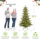 7 Ft Prelit Artificial Christmas Tree Fake Aspen Fir Xmas Tree With 450 Lights