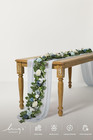 Ling s Moment 5 Ft Dusty Blue Artificial Flower Garland   White Floral Garland 