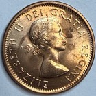 1959 Uncirculated Canadian Small Cent Stock Image  one Coin 