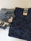 Vintage Japanese Indigo Scarf Set Wool Silk 2pc Deadstock Japan  Traditional