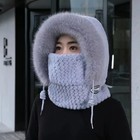  Womens Knit Beanie Hat Fleece Lined Winter Scarf Mask Set Snow Caps Gifts
