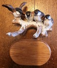 Enesco Vintage Ceramic porcelain 4 Sparrow Birds Sitting On Tree Branch 