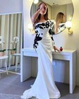 Elegant White Satin Mermaid Evening Dresses Sequined Clubbing One-shoulder Gowns