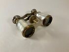 Antique Chevalier Paris Opera Glasses Mop W original Beaded Velvet Bag  358