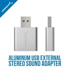 Sabrent Aluminum Usb External Stereo Sound Adapter For Windows And Silver